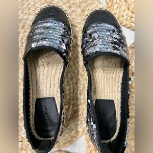 Tory Burch Espadrilles Black Sequins